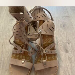 Dolce Vita Blush Lace-Up Gladiator Sandals